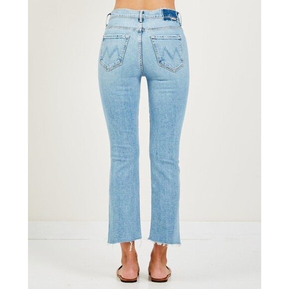 Mother Superior The Insider Crop Step Fray Jeans 27 Blue Problem With Miracles - Picture 3 of 12